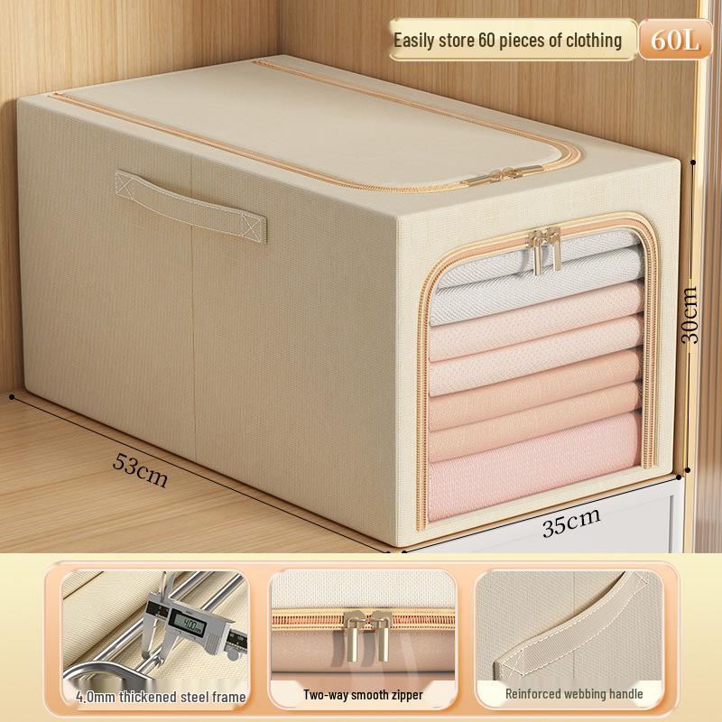 Foldable Washable Oxford Cloth Storage Box - Large Organizer for Quilts, Clothes, and Toys