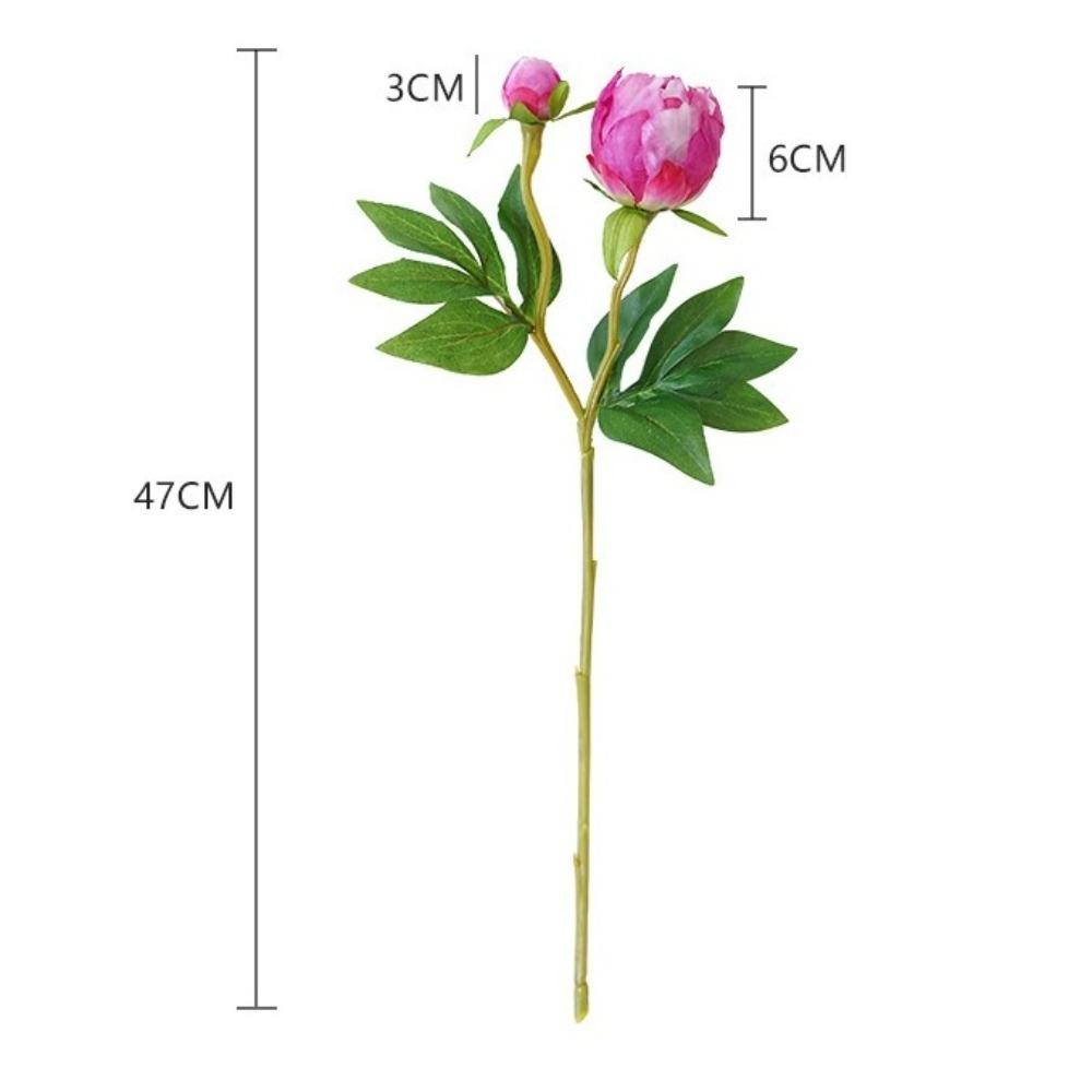 Realistic 2 Head Simulated Peony Flower European-Style Silk Artificial Peony Flowers Fake Peony Bouquet for Home Wedding Decor
