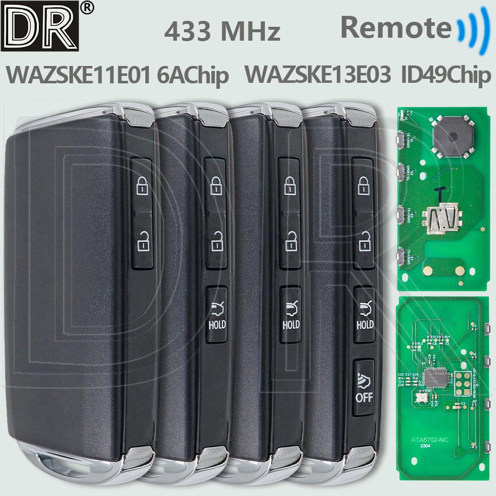 DR 6A/ID49 Chip 433MHz Proximity Car Remote Key WAZSKE11E01 WAZSKE13E03 For Mazda Axela CX30 CX-30 CX-5 CX-8 CX-9 2016-2021