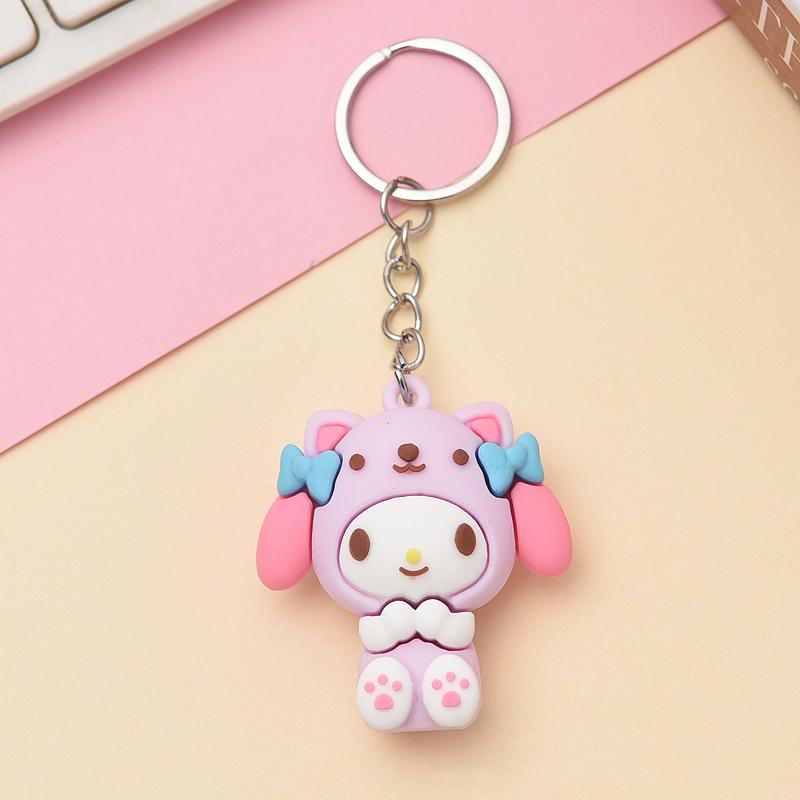 Kawaii  Kuromi Creative Toy Keychain Charm My Melody Cinnamoroll 5CM Couple bag ornament packaging decoration Gift