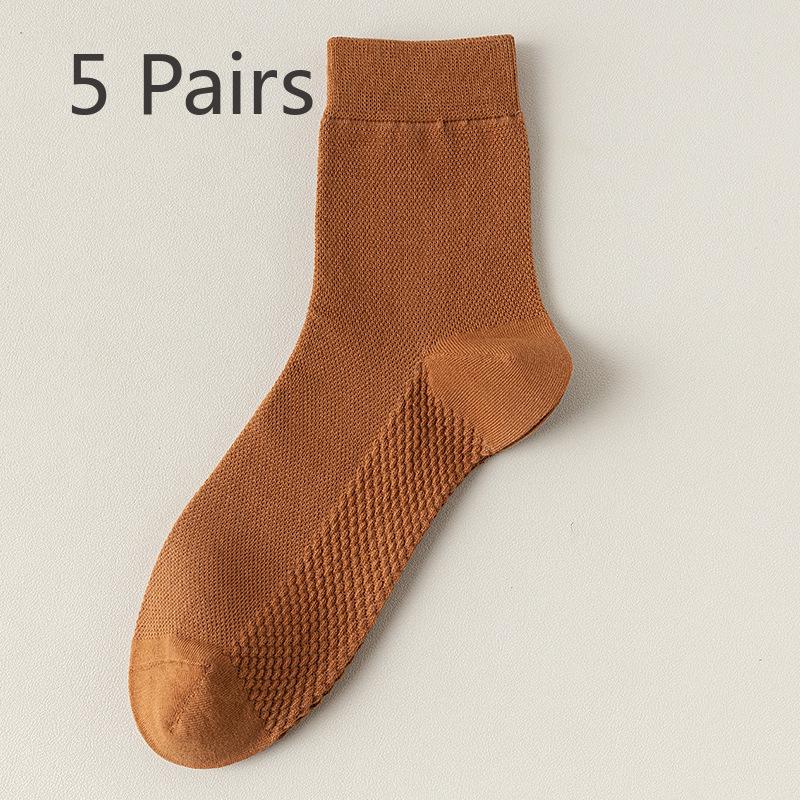 

5 пар мужских весенне-летних хлопковых сетчатых дышащих дезодорирующих массажных носков с облегчением давления на ягодицы 5 Pairs