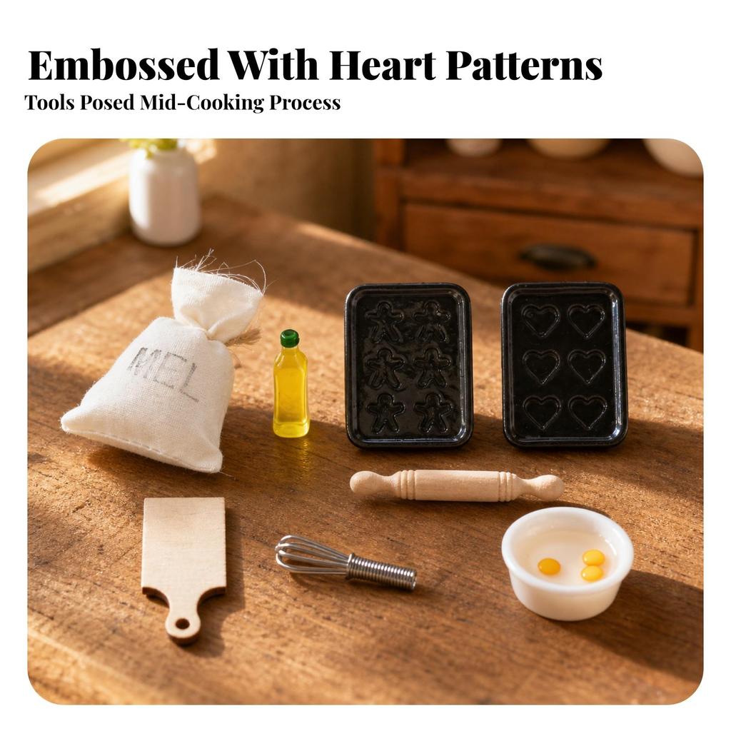 Miniature Dollhouse Pastry Accessory Set Kitchen with Detailed for