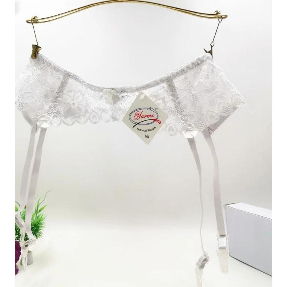 Women's Sexy Lingerie Plus Size Lace Garter Strap Transparent Lingerie Adjustable Double Breasted Belt Stockings Panties