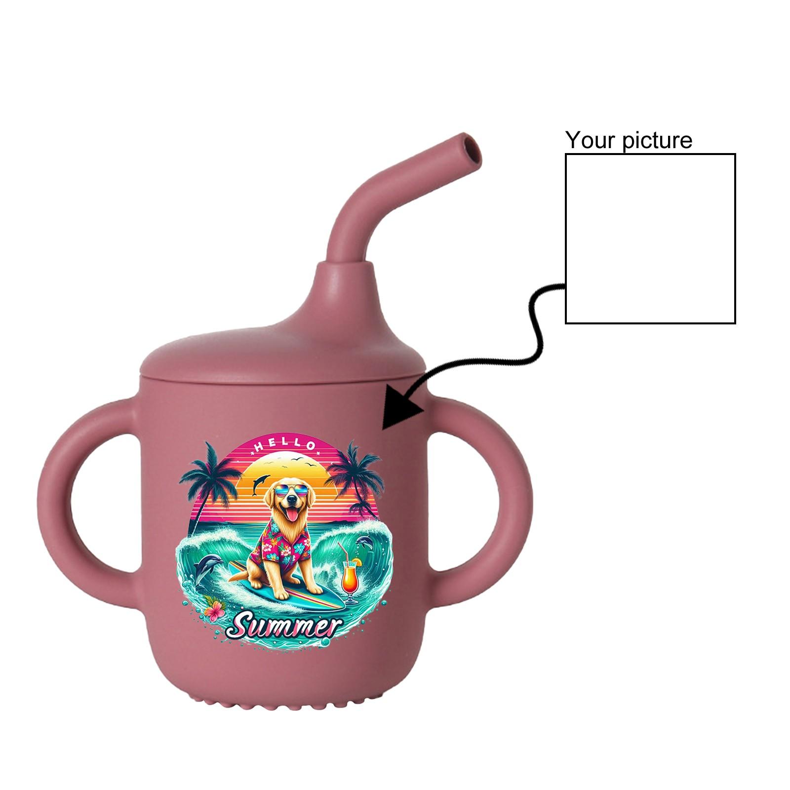 

Personalized Sticker Silicone Baby Drinking Cup Learning Drinking Cup винний