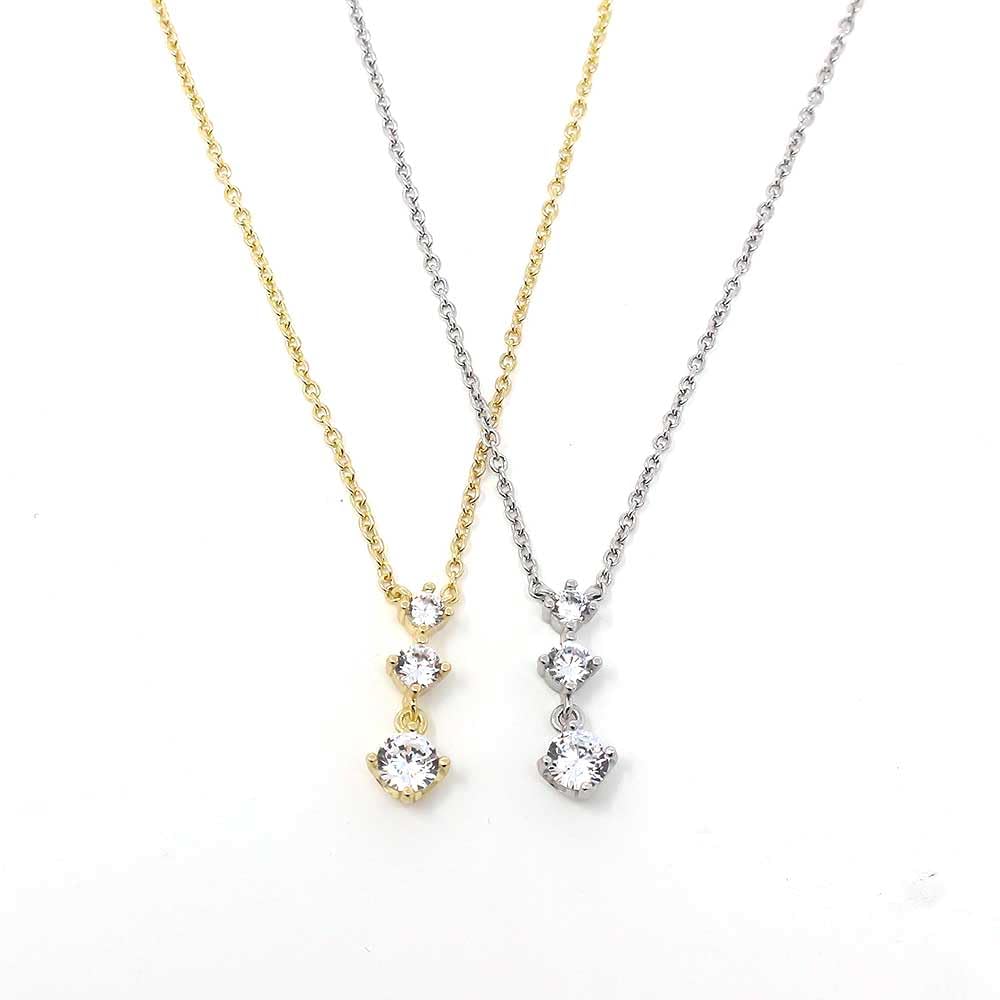 [MWJ TOKYO] Magnetic Necklace, 3 Stones, Silver, Jewelry, Accessory, Casual, Women's