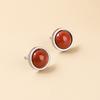 1pairs Handmade 10mm Natural Stone Stud Earrings Fashion Crystal Ear Jewelry Valentine's Day Gift
