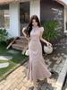 Plus Size Women's Summer Stand Collar Jacquard Slim Fit Qipao