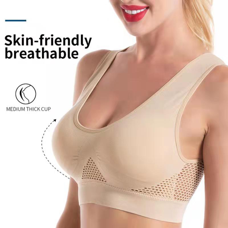 Breathable Mesh Sports Bra - Plus Size Yoga & Running Fitness Underwear