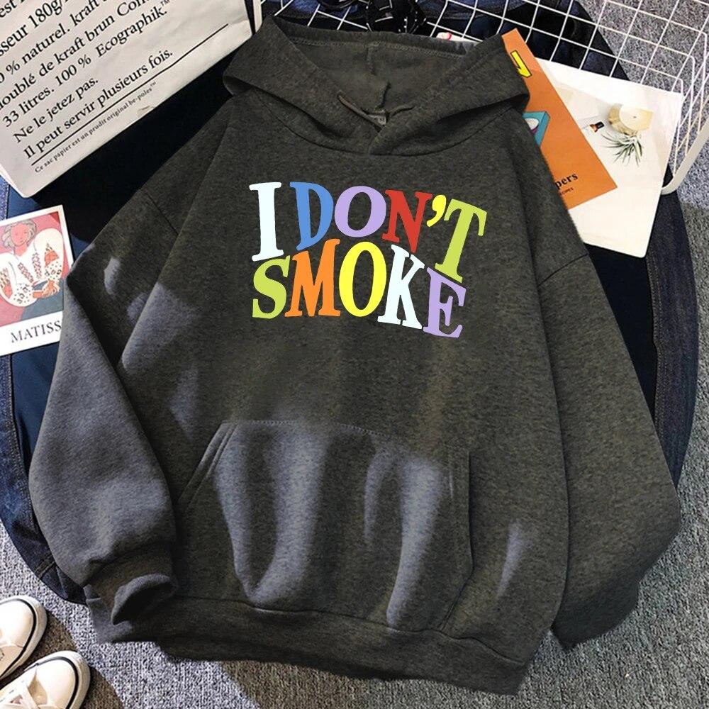 I Don't Smoke Street Printing Hoodie Unisex Personalitate Hip Hop Casual Hoodie Crewneck Fleece Pulovere Sport Cald Hoodie Unisex