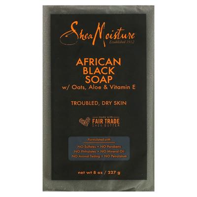 Afrikanische Schwarze Seife, Hafer, Aloe, Vitamin E, 227G(8oz)
