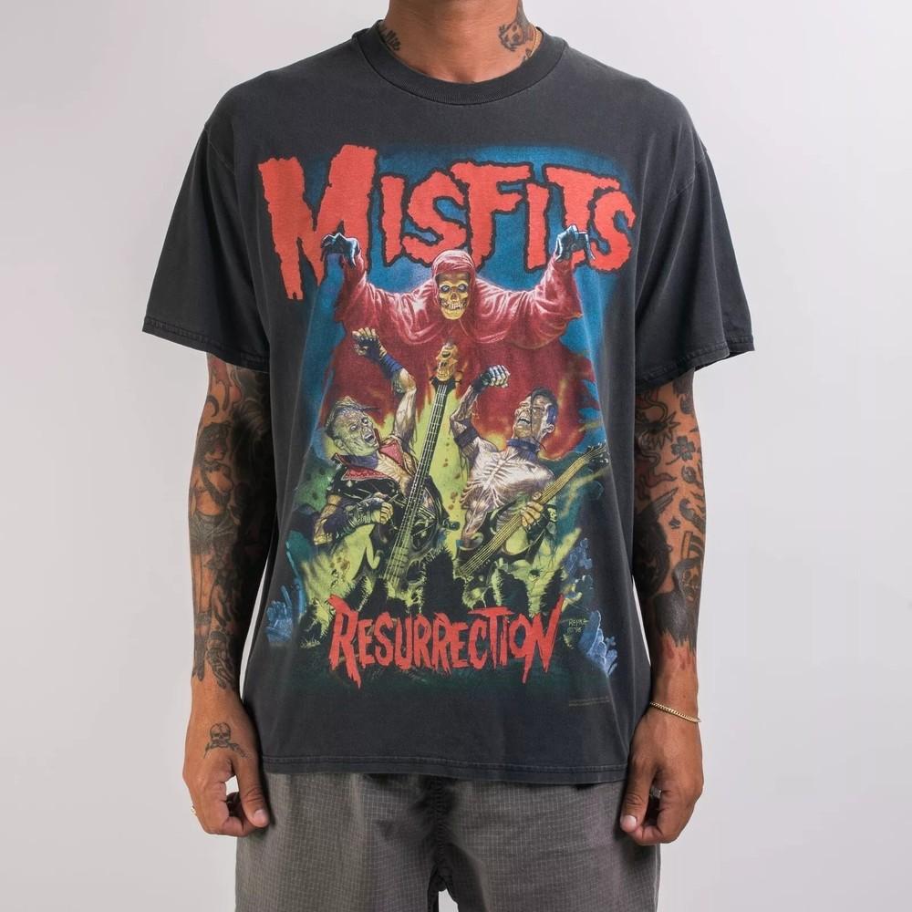 Misfits Resurrection Черная хлопковая футболка с коротким рукавом Унисекс S-5XL Унисекс футболка XXXL