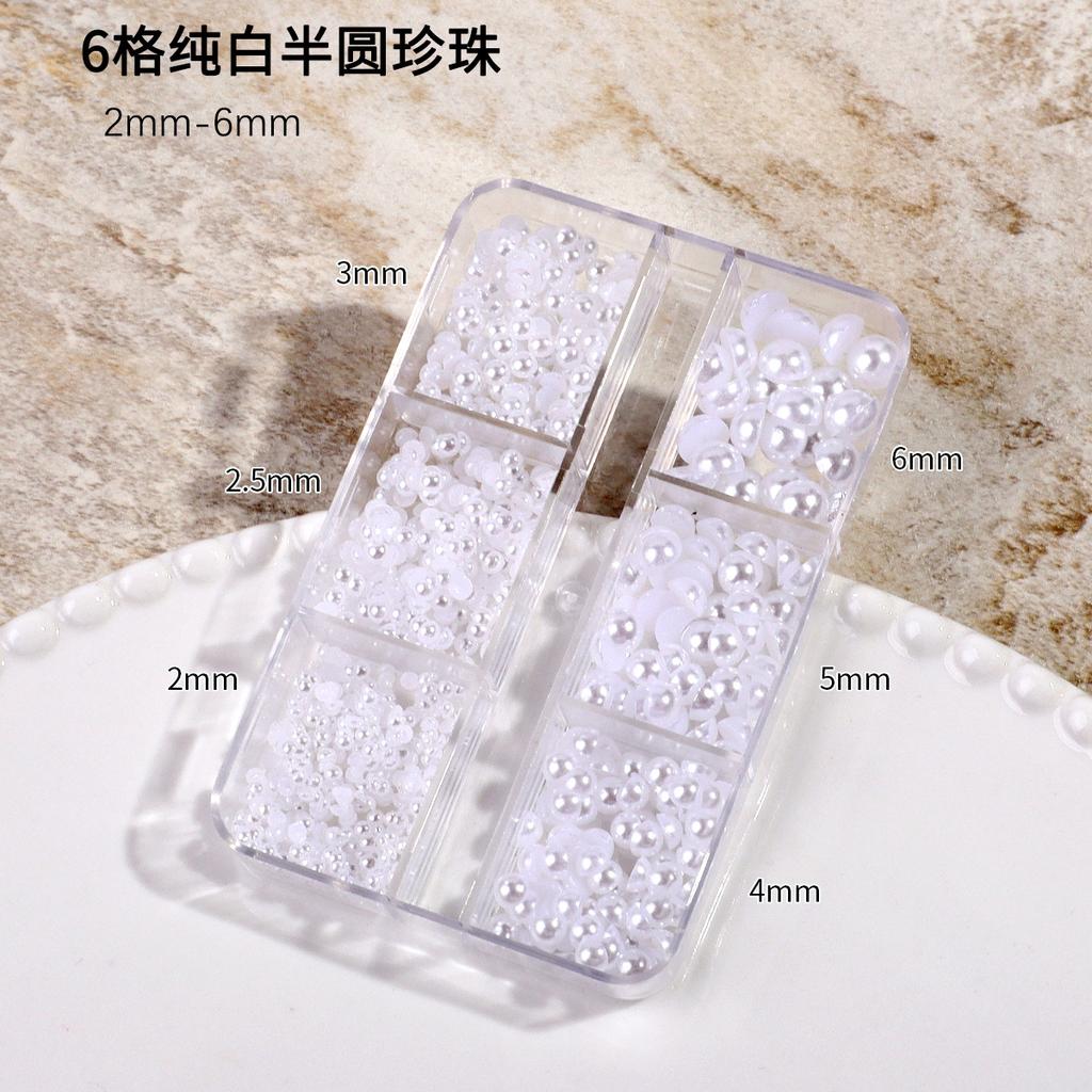 Ins Japanese Flat-Bottom Manicure, Pure White Beige Pearl, Semi-Round, Full-Round Highlight, No Peeling, No Fading, Nail Accessories