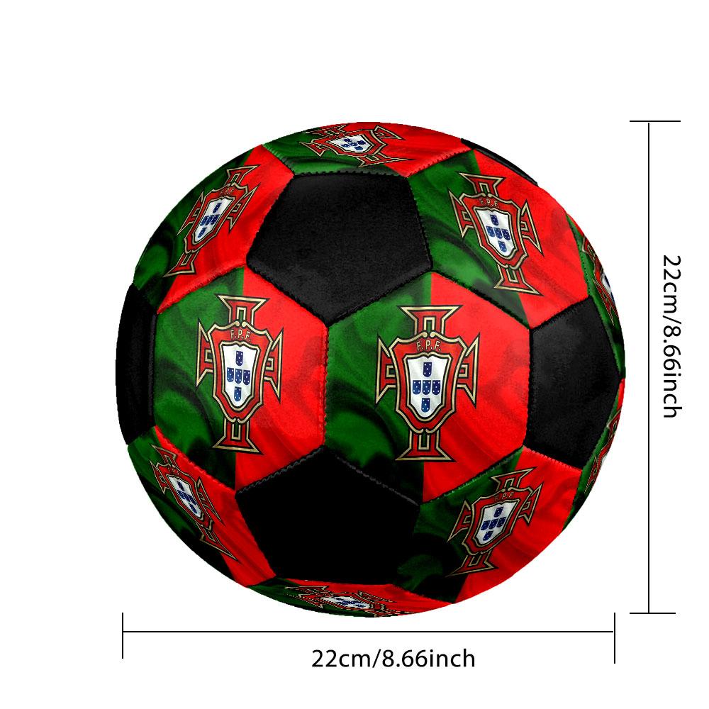 1 pz Pallone da Calcio Nazionale del Portogallo Taglia 5 Pallone da Calcetto Indoor alla Moda Colorato Gioco in Cortile - Ottimo Regalo per Appassionati di Sport HE51