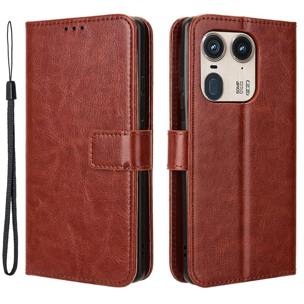 For Motorola Edge 50 Ultra 5G/Moto X50 Ultra 5G Case Folio Leather Crazy Horse Texture Phone Cover