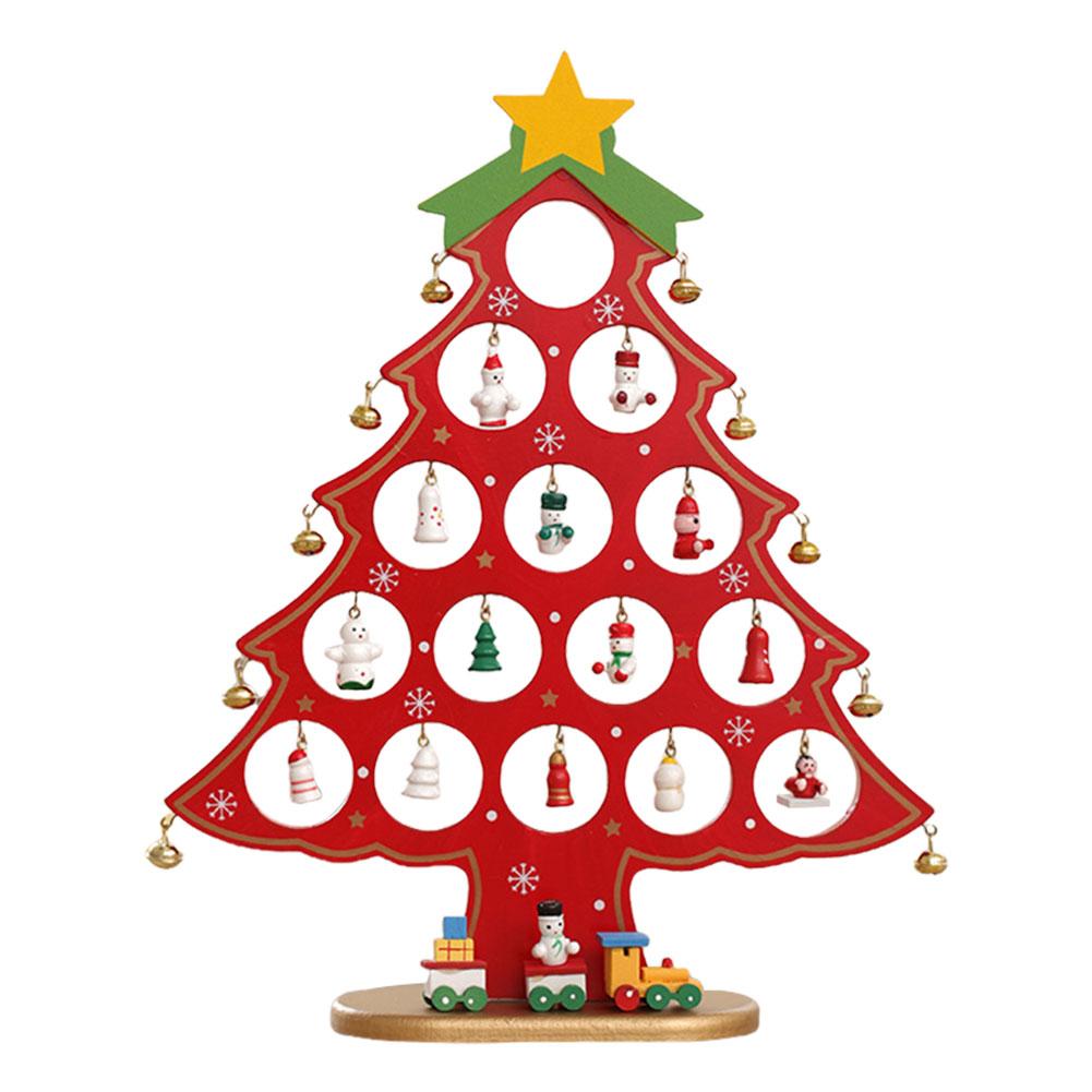 Wooden DIY Mini Christmas Tree Decorations Christmas Trees Tabletop Decoration for Christmas Home Tabletop Fireplace Decor