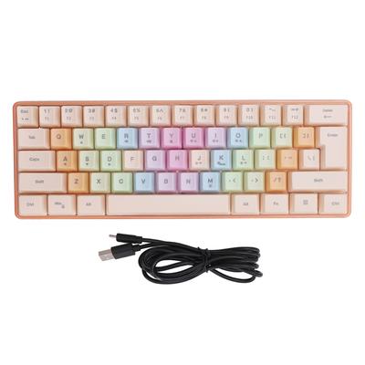 61 Keys Keyboard RGB Seven Color Wired Mechanical Feel 5 Levels of Brightness Adjustable USB