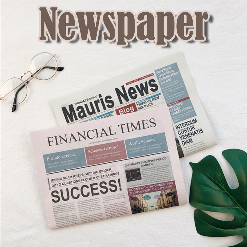 2pcs English Newspaper Vintage Style Photography Background Shooting Props