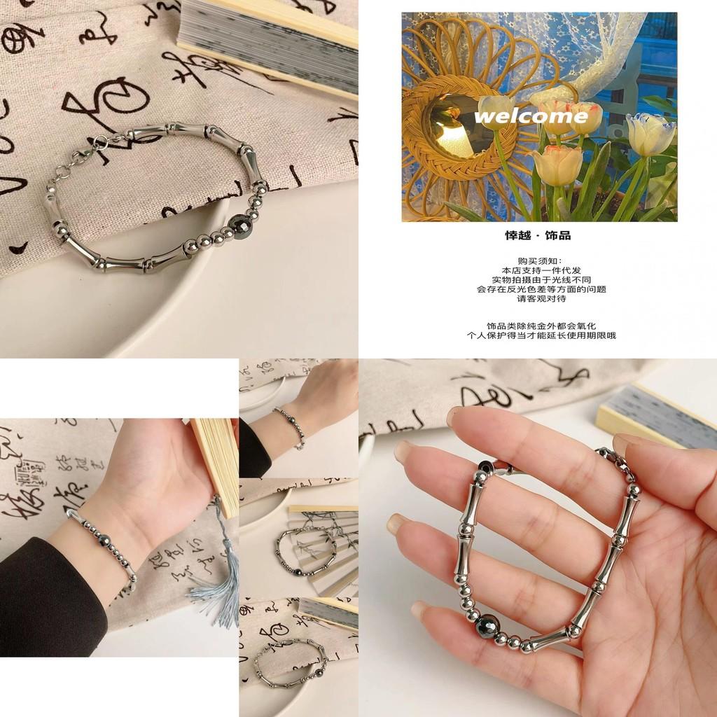 Stylish Unisex Titanium Steel Bracelet Sophisticated Bamboo Design