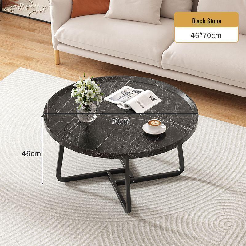 Walnut Minimalist Round Side Table – Italian Luxury Coffee Table for Living Room