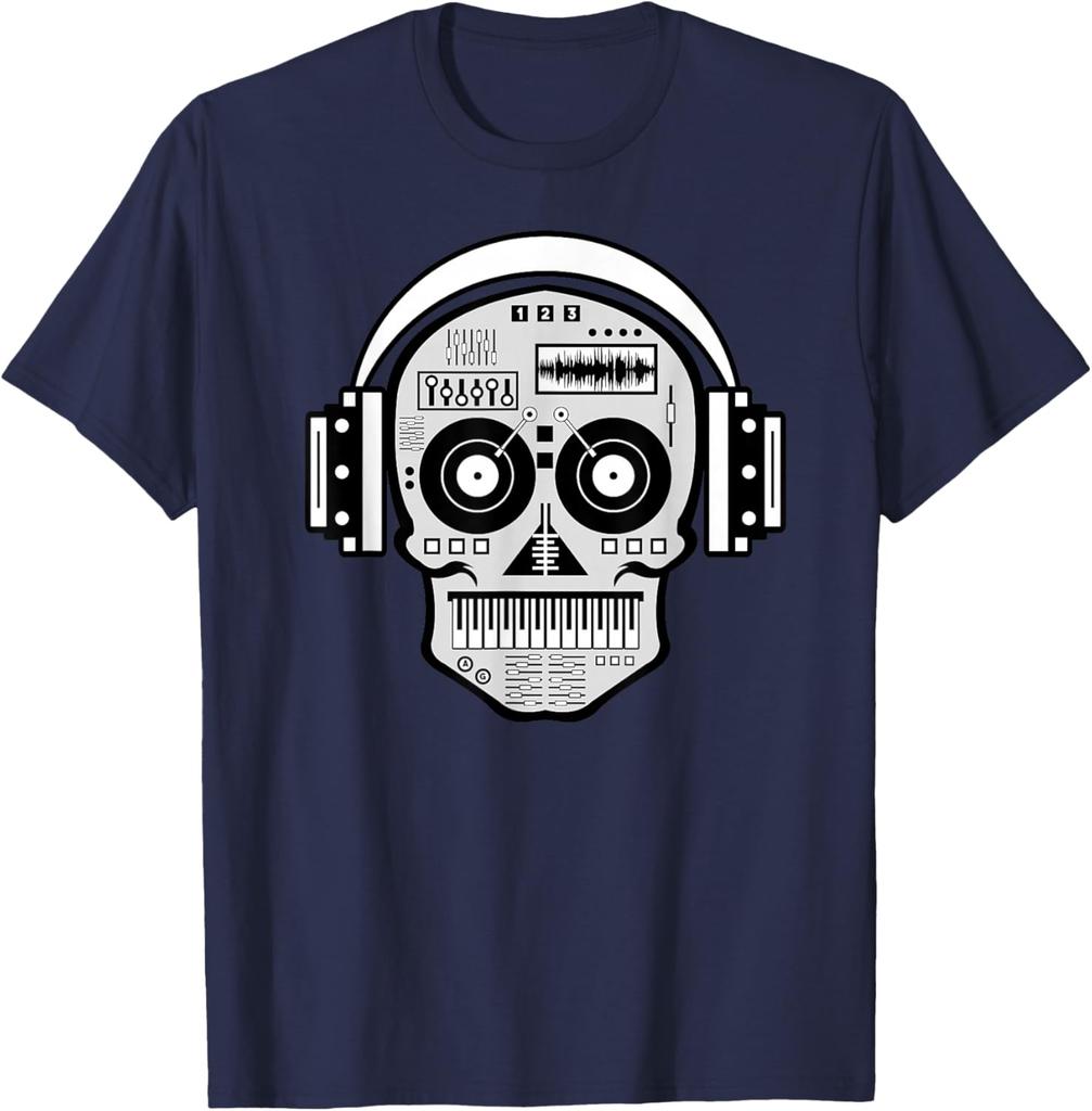 Sugarskull DJ Table Shirt Skull Disc Jockey Headphones TShirt