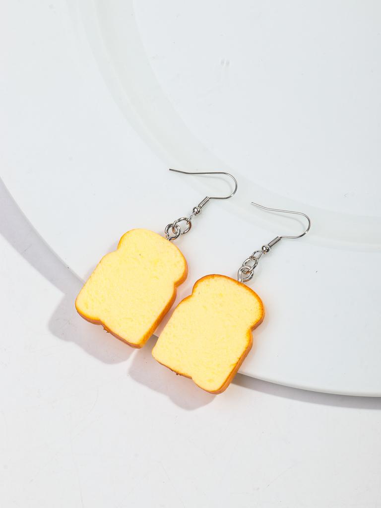 New Cute Acrylic Simulated Toast Drop Earrings for Women Funny Bread Slices Potato Chip Drop Earring Creative Jewelry 2025 Gifts