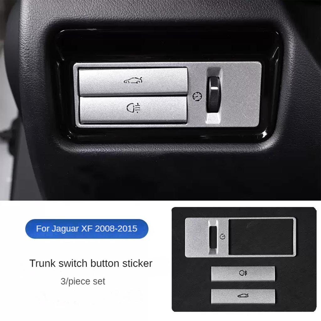For Jaguar XF Accessories Removable Aluminum Alloy Steering Wheel Multifunction Button Stickers Silver Tuning Car