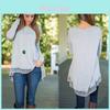 Long Sleeve T Shirt For Women With Lace Splicing In Polyester Fabric For Casual Streetwear