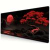 Red Moon Landscape Style Mouse Pad with Locked Edges Durable Washable Extra Large NonSlip Mat for Keyboard and Mouse