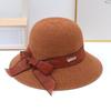 Ladies' Fisherman Hat Foldable Knitted Bow Basin Hat Sun Protection and Sunshade Hat Women's