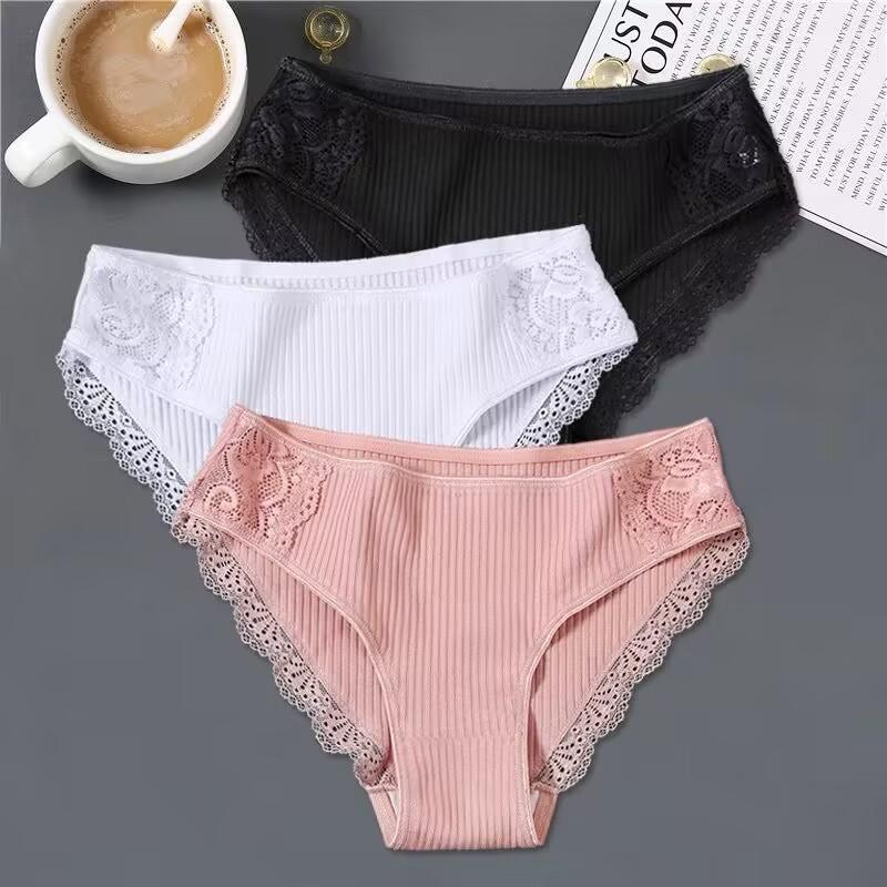 3Pcs/lot Solid Women's Panties Comfort Underwear Skin-friendly Briefs Women Sexy Low-Rise Panty