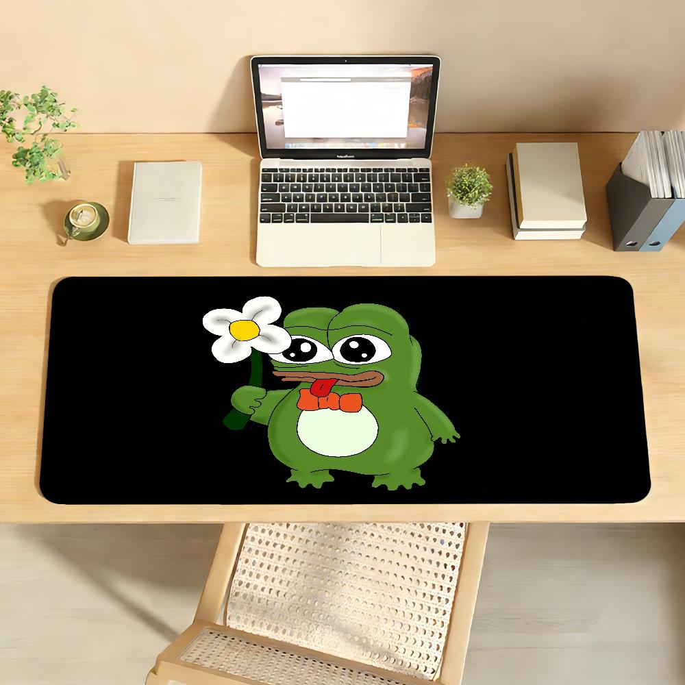 Tappetino Mouse Cartoon Rana Pepe Triste Antiscivolo Bordo Bloccato Accessori PC Laptop Gomma Tastiera Ufficio Grande Gioco XXL DeskMat