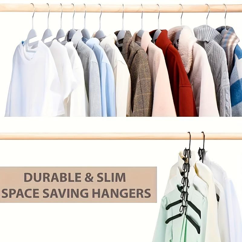 1pcMulti-functional Space-saving Hanger - 5-in-1 Multi-layer Metal Hanger with Non-slip Foam Pads, Suitable for Coats, Sweaters