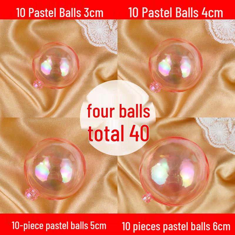 50 Iridescent Bubble Ball Cake Decorations - Colorful and Transparent Birthday Ornaments