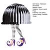 Witch Leg Halloween Decor Black & White Striped Hanging Ornaments with Purple Shoes Creepy Party Ceiling Decorations