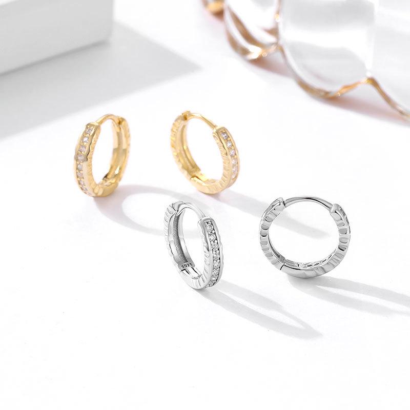 

S925 Sterling Silver Women s Single-Row Diamond Ear Cuffs - Light Luxury European, American, Japanese & Korean Style 925 Silver платиновый