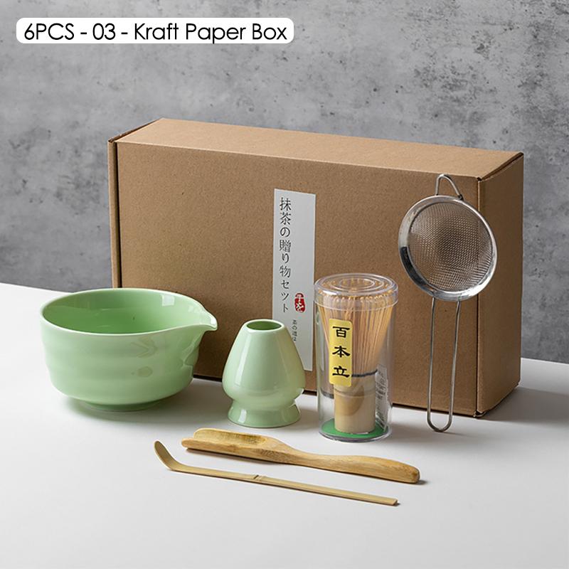

6PCS Japanese Matcha Tea Tools Set Bamboo Tea Spoon Ceremony Traditional Matcha Blender Teaware Tea-making Tools Accessories