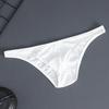 Men Briefs Ice Silk Thin Stripe Solid Color U Convex Inside Wearing Sexy Quick Dry Thong Panties Underpants for Sleeping