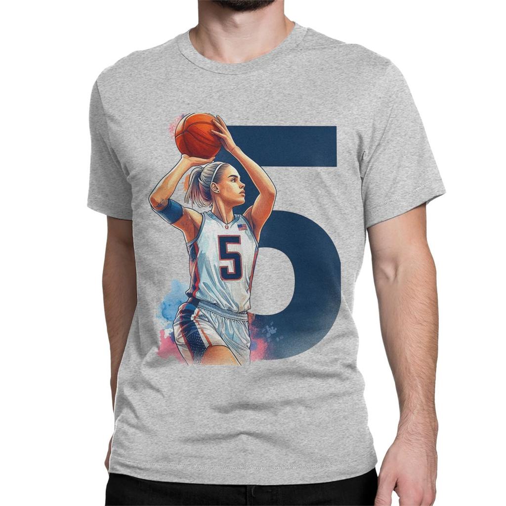 Herren Damen Retro Paige Bueckers T-Shirt Basketball 100% Baumwolle Kleidung Tolle Kurzarm Rundhals T-Shirts Übergröße T-Shirts