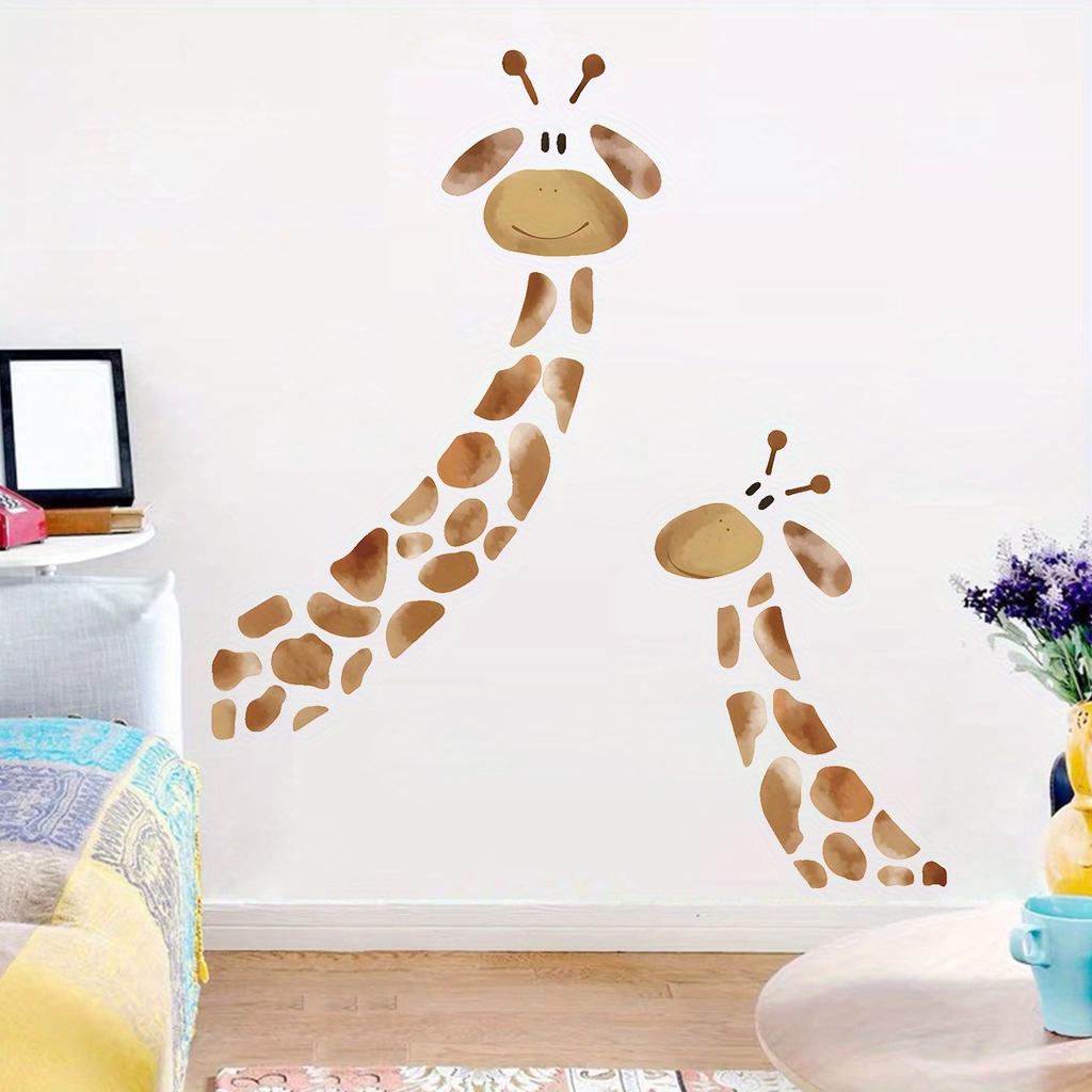 1Pc Cartoon Two Giraffe Wall Stickers on The Wall Home Decoration for Children Room Kids Baby Room Decor for Bedroom Living Room