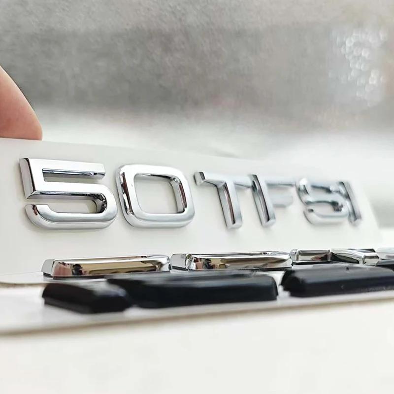 3D ABS Car Lettes Logo 50 TFSI 55 TFSI Badge Rear Trunk Sticker Decals For Audi A7 A8 Q7 Q8 RS7 RS8 SQ7 SQ8 S7 S8 Accessories