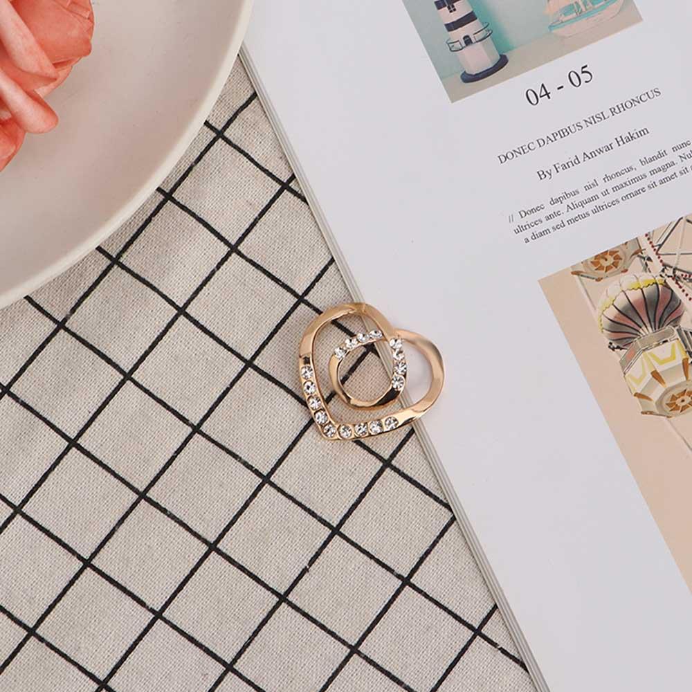 Women Gift Fashion Love Heart Three-ring Fashion Jewelry Scarf Buckle Scarf Ring Shawl Clip Brooch