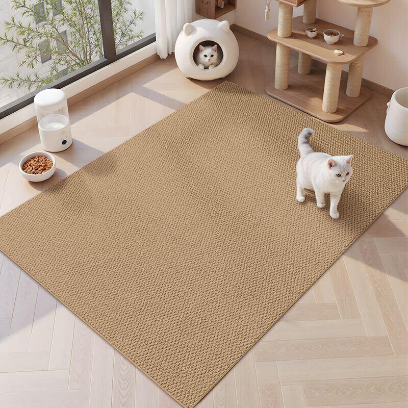 Japanese Style Solid Color Sisal Floor Mat - Durable, Easy-Clean, Dirt-Resistant Carpet for Living Room