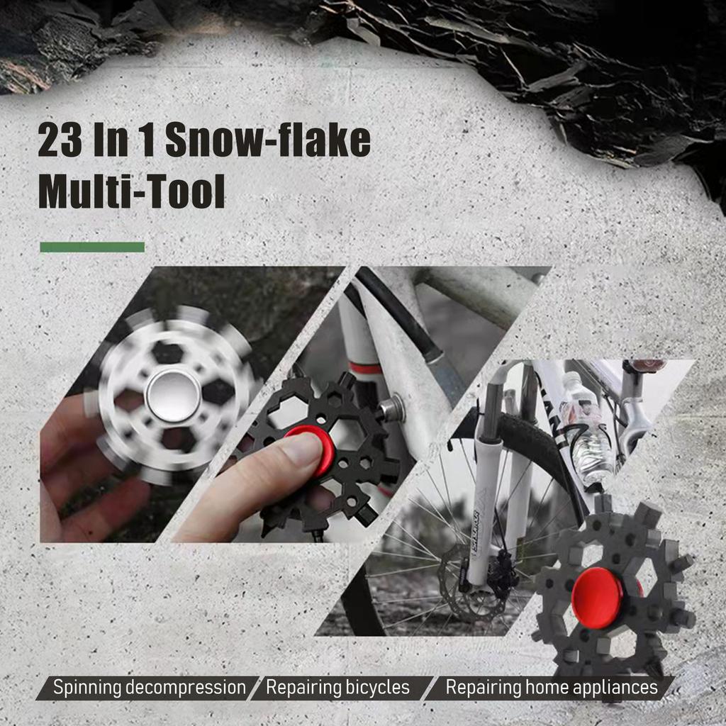 23 In 1 Snow flake Multi Tool with Fidget Toys Function Snowflake Wrench Multifunction Bottle Opener Screwdriver Kit