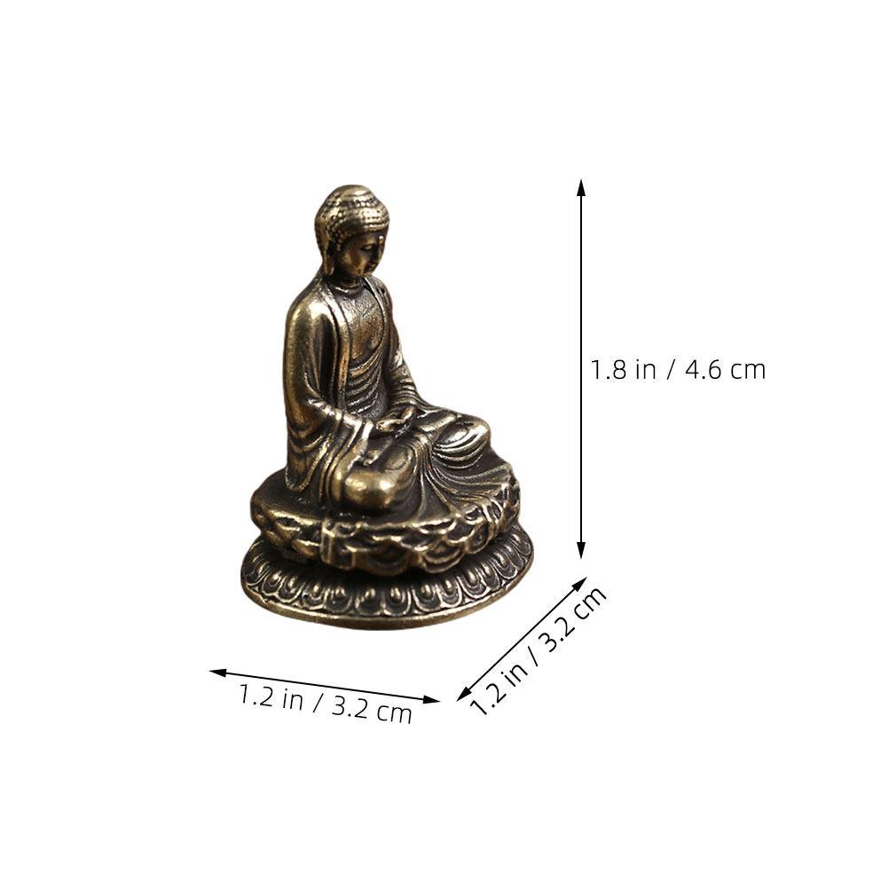 Buddha Sitting on Lotus Brass Sculpture Retro Style Indoor Desktop Zen Meditation Decor Large Brass Buddha Statue Exquisite China Mainland