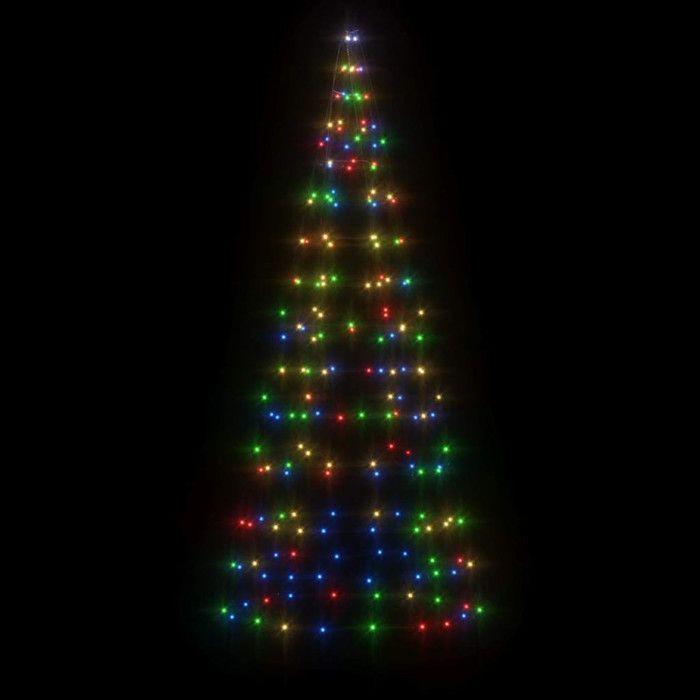 VidaXL LED Christmas Tree On Flagpole 200 LED Colorful 180 Cm, Christmas Decoration, LED Light, Christmas Light 358110