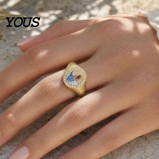 Electroplated Ring Finger Ring, Butterfly Heart Rabbit Pattern Band, Imitation Design Technology for Lover Daily Wear Accessories Special-shaped