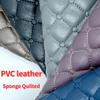 100*147cm Artificial PU Leather Fabric Quilted Embroidered Lattice PVC Leather For Diy Car Seat Cushion Luggage Upholstery Decor