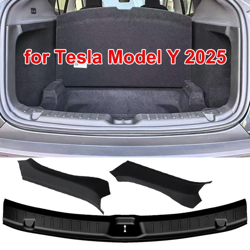Für Tesla Model Y Juniper 2025 Kofferraum-Aufbewahrungsbox Kofferraum-Einstiegsleiste Schutzstreifen Abdeckung Schwellerschutz Schutz Zubehör