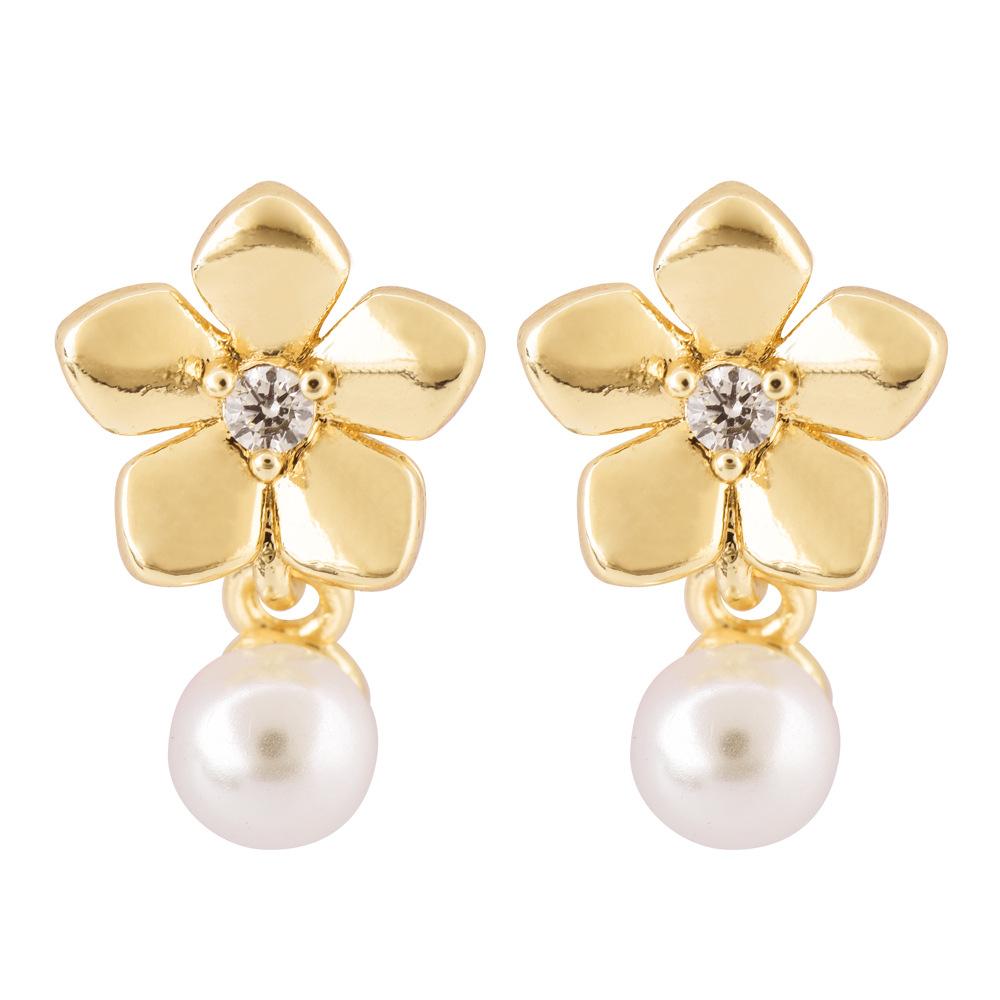 Earrings French Small Fragrant Wind Flower Pearl Stud Earrings Niche Design Retro Elegant High Sense