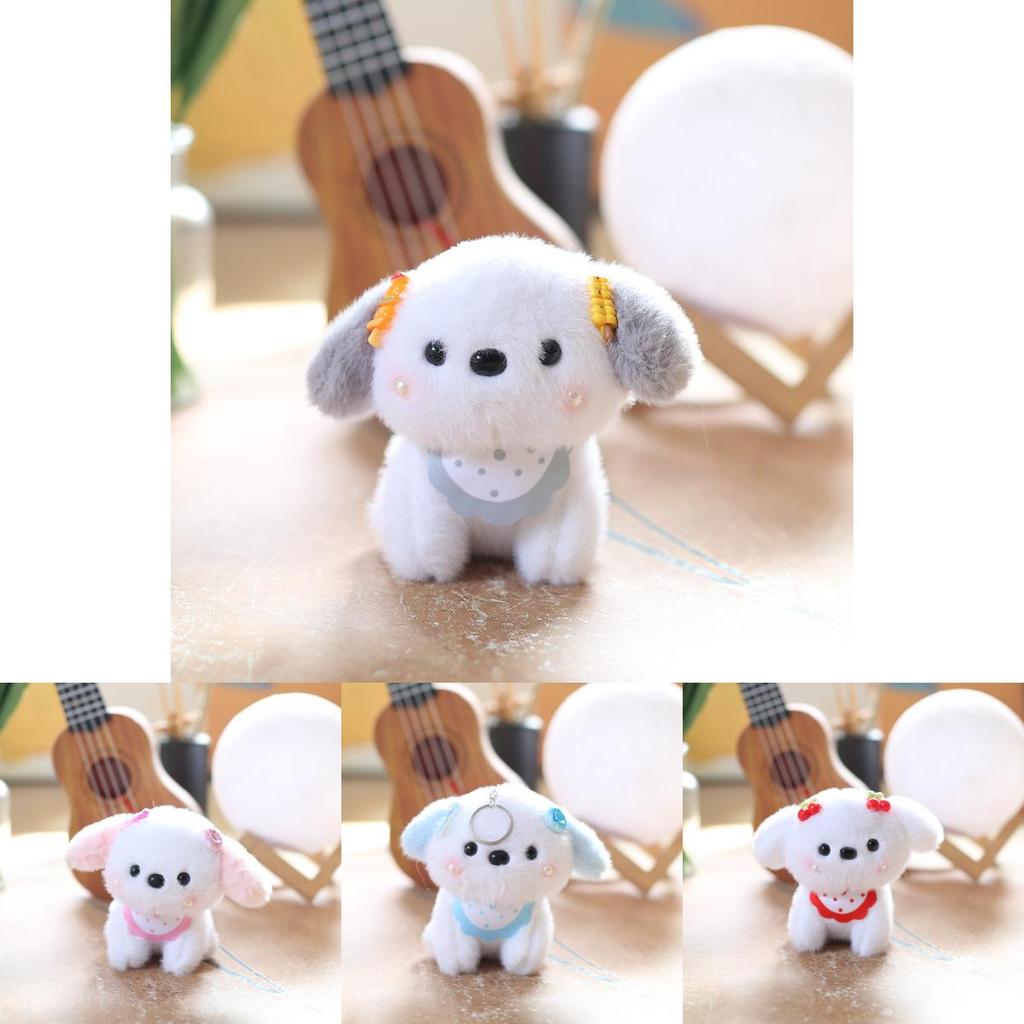 Plush Dog Keychain Backpack Charm With Scarf Soft Stuffed Toy Gift For Kids Teens
